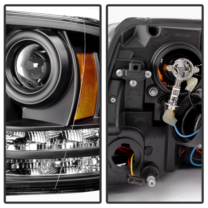 Phares de projecteur Spyder Dodge Ram 09-12 Barre lumineuse DRL Noir PRO-YD-DR09-LBDRL-BK