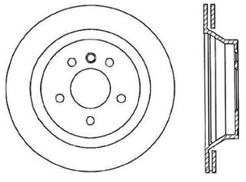 Disque de frein arrière droit sport fendu StopTech pour BMW M3 94-99 / Z3 98-02 Cryo