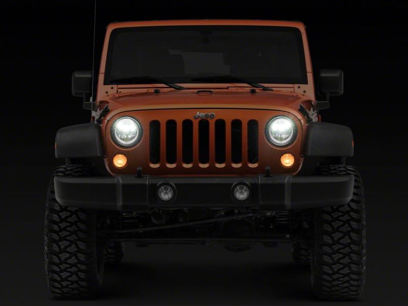 Phares de projecteur à LED Raxiom07-18 Jeep Wrangler JK - Boîtier chromé (lentille transparente)