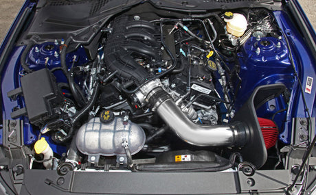 Kit d'admission d'air Spectre 15-16 Ford Mustang V6-3.7LF/I - Poli avec filtre rouge