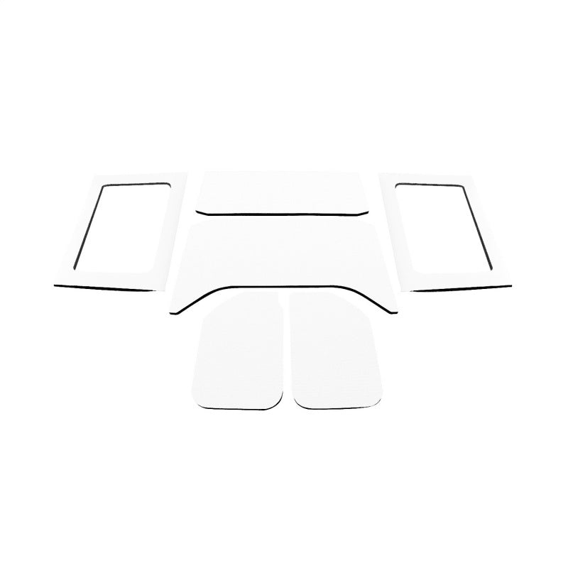 Kit de garniture de pavillon complet pour Jeep Wrangler JK 4 portes DEI 11-18 - 6 pièces - Blanc