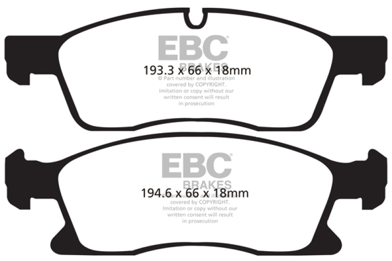 Plaquettes de frein avant extra-robustes EBC 11+ Dodge Durango 3.6