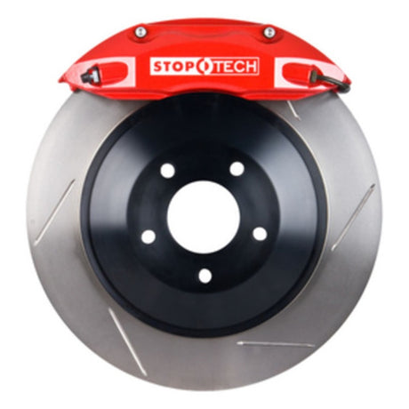 Étriers avant rouges StopTech 05-14 Ford Mustang GT BBK ST-40 1 pièce 355x32 Rotors fendus