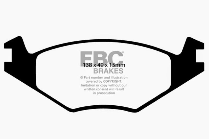 Plaquettes de frein avant EBC 86-93 Volkswagen Cabriolet 1.8 Redstuff