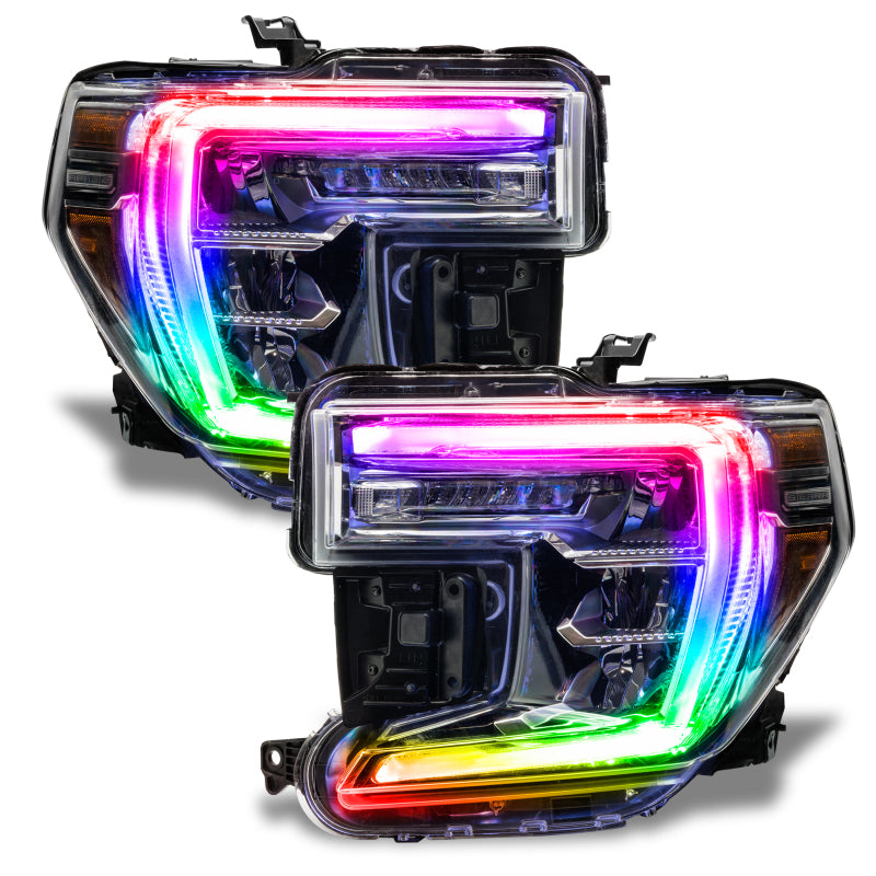 Oracle 19-21 GMC Sierra 1500 RGB+W Headlight DRL Upgrade Kit - ColorSHIFT w/o Cntrl