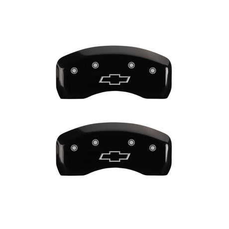 Couvre-étriers MGP 4 gravés avant et arrière avec nœud papillon finition noire argent ch