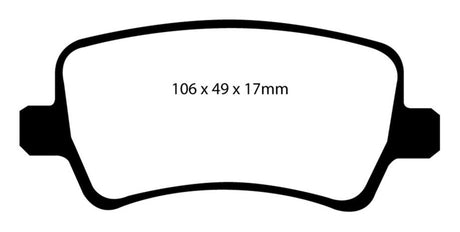 Plaquettes de frein arrière Redstuff EBC 11+ Volvo S60 2.5 Turbo T5 (disques avant 300 mm)