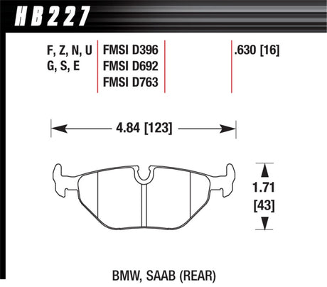 Plaquettes de frein arrière Hawk 1992-1998 BMW 318i HPS 5.0