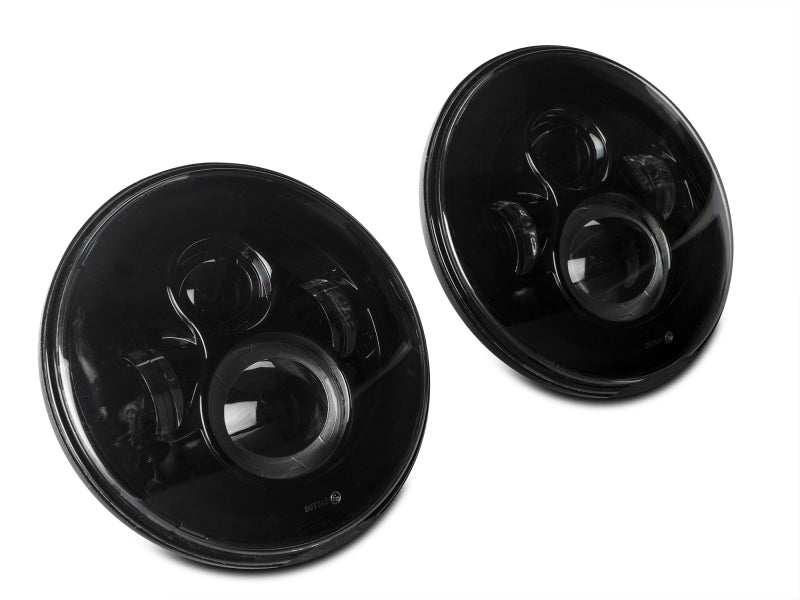 Phares à LED Daymaker de la série Axial Jeep Wrangler TJ/JK de Raxiom 97-18 - Boîtier noir (lentille transparente)