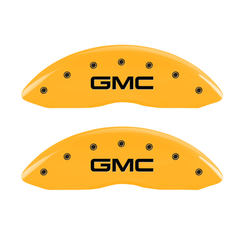 MGP 4 Caliper Covers Engraved Front & Rear GMC Yellow Finish Black Char 2005 GMC Envoy XL