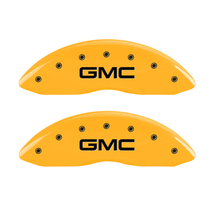 Couvre-étriers MGP 4 gravés avant et arrière GMC finition jaune noir Char 2016 GMC Savana 3500