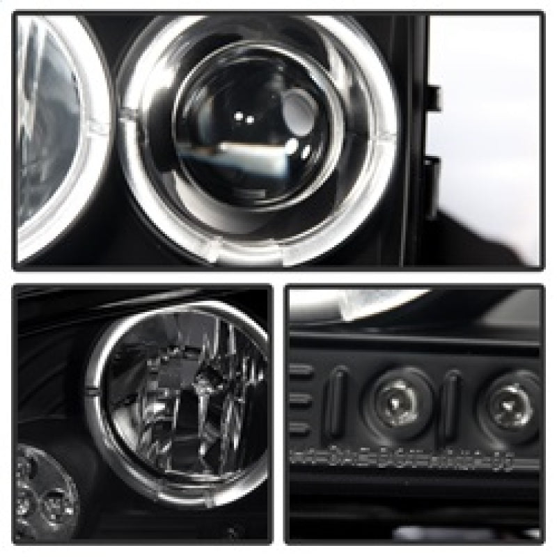 Phares de projecteur Spyder Dodge Charger 06-10 Halogène-LED Halo LED Blk Smke PRO-YD-DCH05-LED-BSM