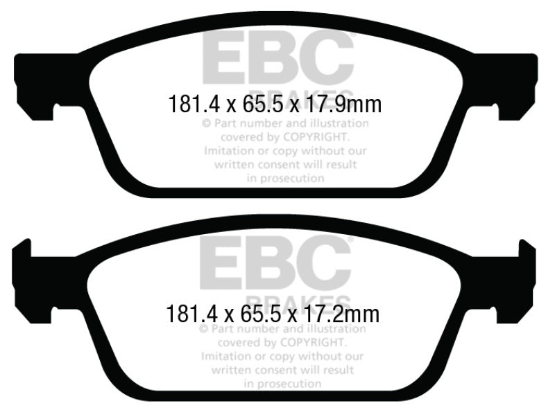 Plaquettes de frein avant EBC 13+ Ford Escape 1.6 Turbo 4WD Ultimax2