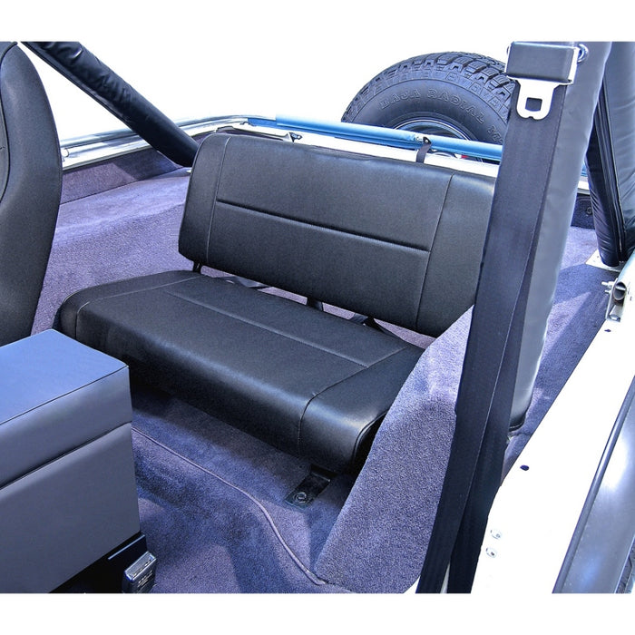 Siège arrière standard Rugged Ridge en denim noir pour Jeep CJ / Jeep Wrangler 55-95