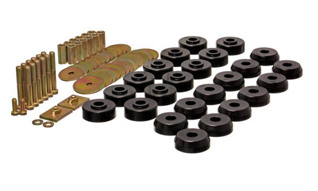 Ensemble de supports de carrosserie noirs Energy Suspension pour Chevy 59-64 Belair/Biscayne/Caprice/Impala/59-63 El Camino