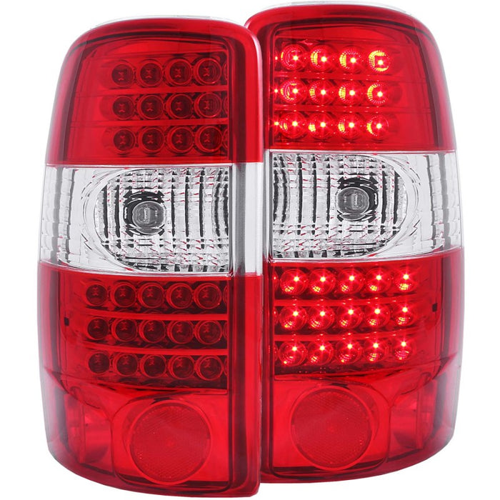 Feux arrière à LED ANZO 2000-2006 Chevrolet Suburban Rouge/Transparent G2