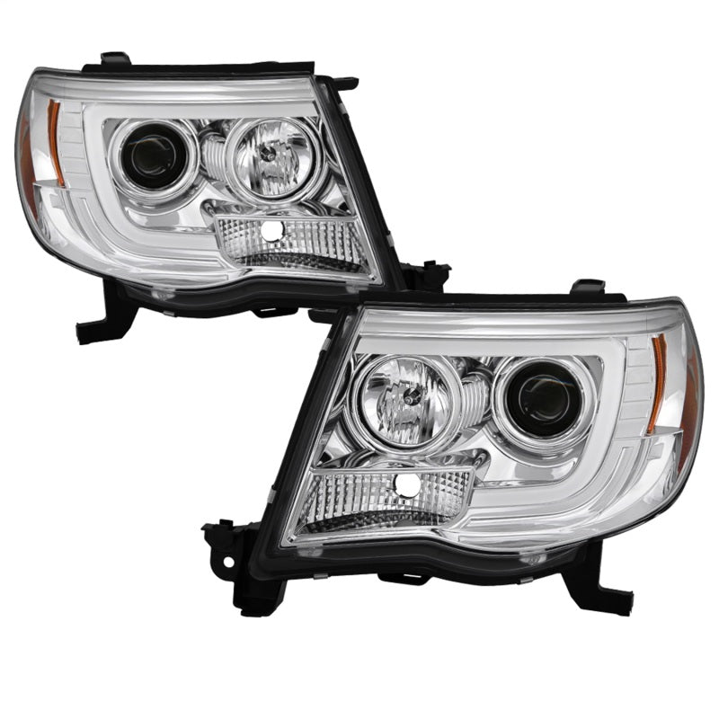 Phares de projecteur Spyder Toyota Tacoma 05-11 - Barre lumineuse DRL - Chrome PRO-YD-TT05V2-LB-C