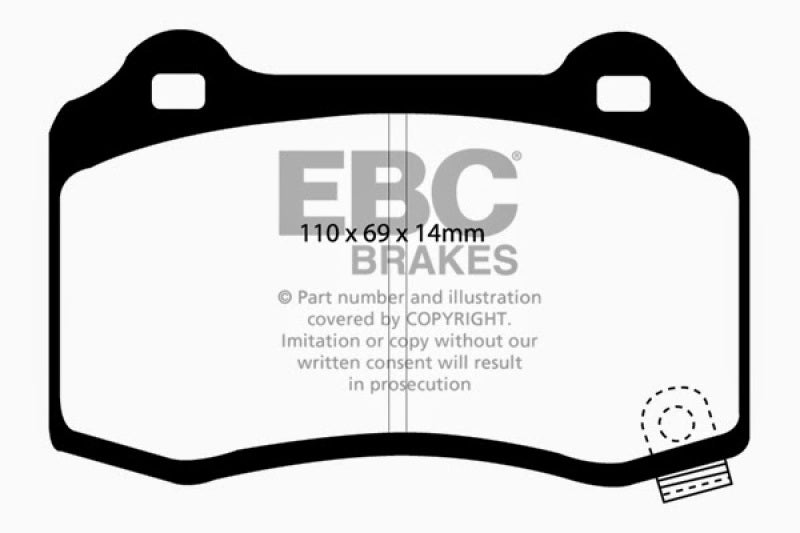 Plaquettes de frein arrière Greenstuff EBC 12-17 pour Tesla Model S Electric RWD