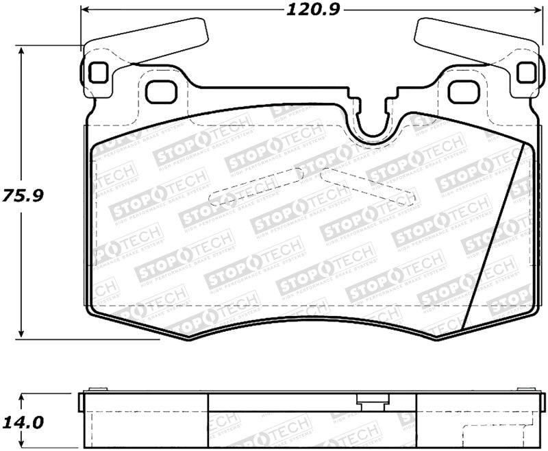 Plaquettes de frein sport StopTech avec cales et matériel - Avant