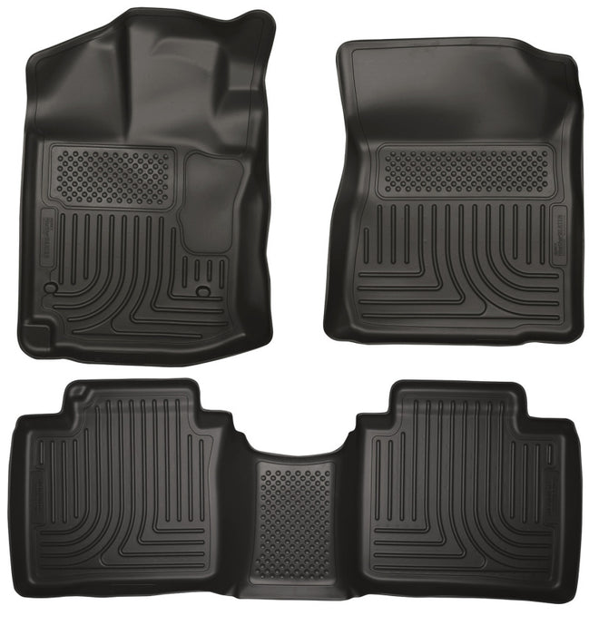 Revêtements de sol avant et 2e siège noirs Husky Liners 12-13 pour Toyota Venza WeatherBeater