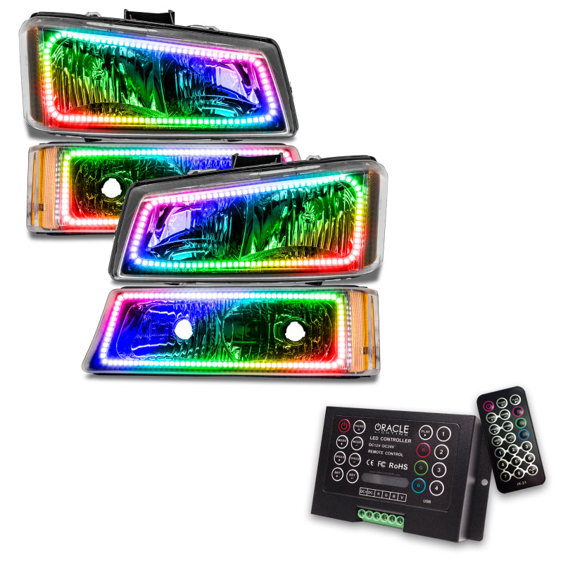 Kit Halo carré Oracle Chevrolet Silverado 03-06 - ColorSHIFT avec contrôleur 2.0 VOIR LA GARANTIE