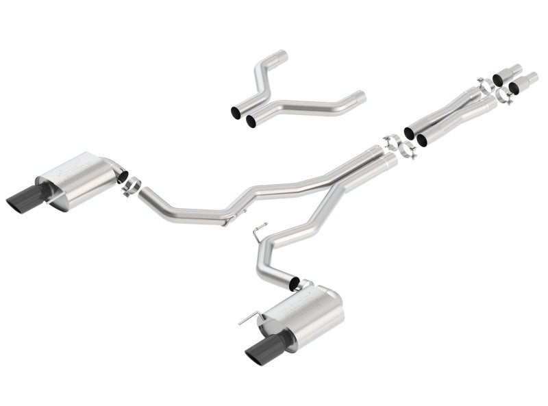 Borla Atak Cat-Back 15-17 Ford Mustang GT 5.0L V8 MT/AT 3in pipe 4in Black Chrome Tips