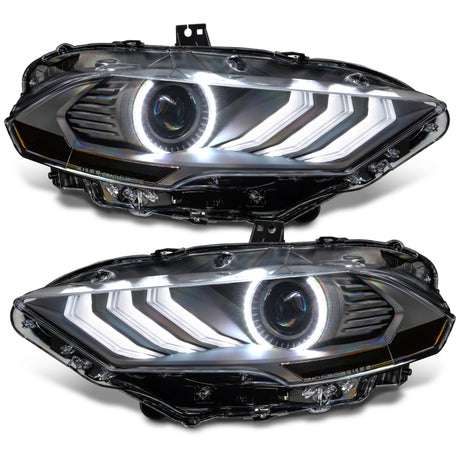 Phares à DEL Dynamic ColorSHIFT pour Ford Mustang 18-23 d'Oracle Lighting - Série noire VOIR LA GARANTIE