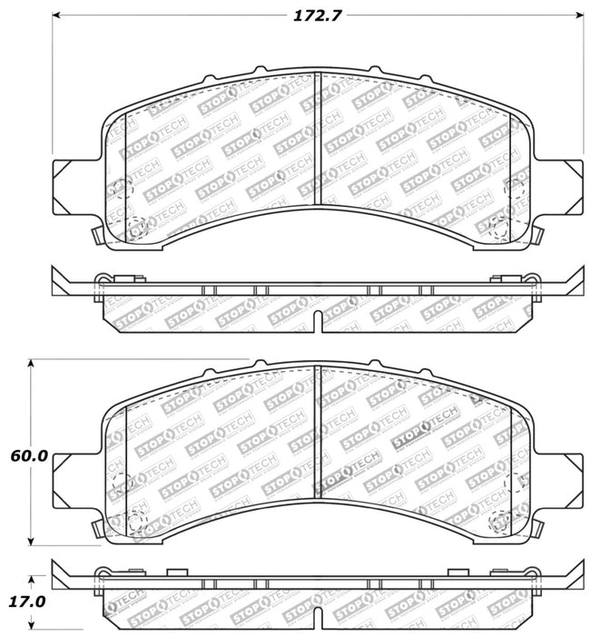 Plaquettes de frein sport StopTech avec cales et matériel - Avant