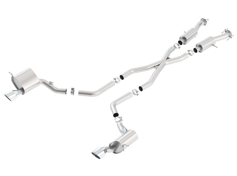 Échappement Catback à double sortie ronde roulée Borla 2015 Jeep Grand Cherokee SRT8 S-Type