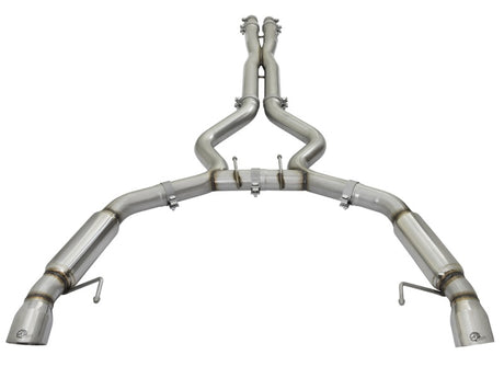 Échappements Cat-Back aux tons agressifs aFe MACHForce XP 3 pouces avec embouts polis 15-17 Ford Mustang V6/V8