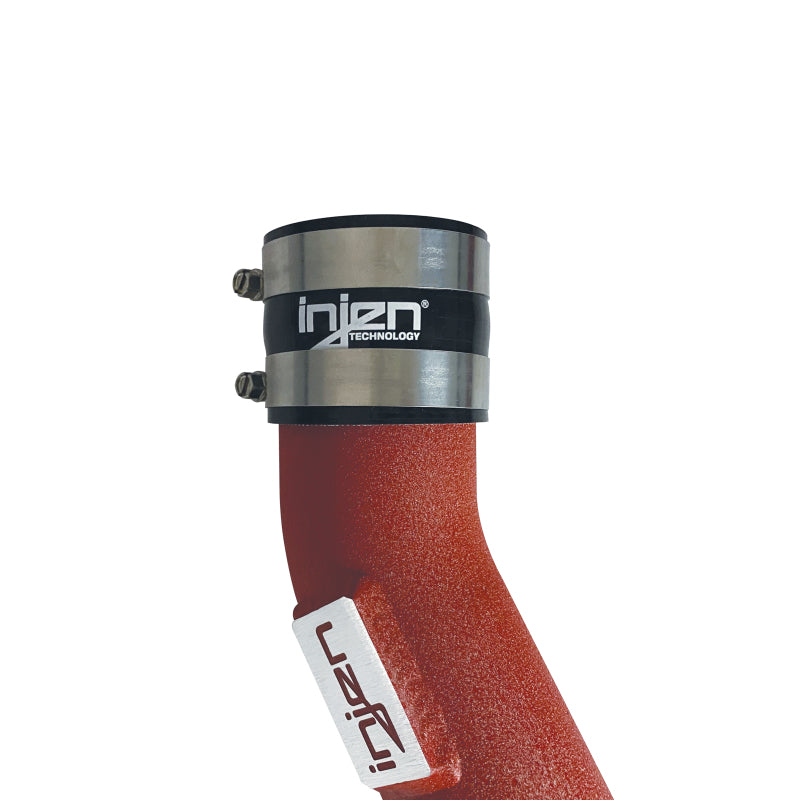 Tuyau de charge interne en aluminium Injen 15-16 pour BMW M3 (F80)/M4 (F82/83) 3,0 L L6 Twin Turbo 2 pièces - Rouge froissé