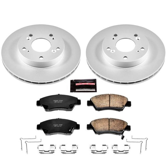 Power Stop 06-11 Honda Civic Front Z17 Evolution Geomet Coated Brake Kit