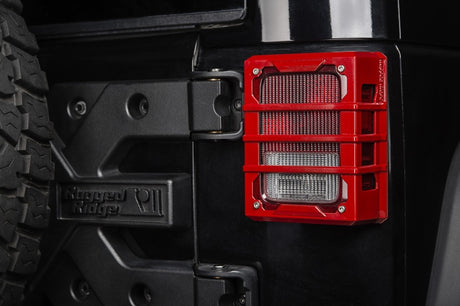 Protections de feux arrière Rugged Ridge 07-18 Jeep Wrangler JK Red Elite