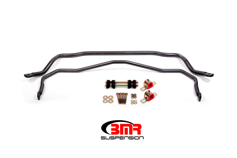 BMR 64-72 A-Body Front & Rear Sway Bar Kit w/ Bushings - Black Hammertone BMR Suspension