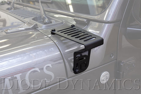 Kit de support de capot à LED Diode Dynamics 18-21 Jeep JL Wrangler/Gladiator SS3 - Blanc Sport