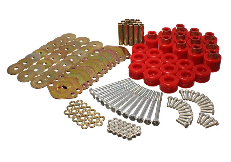 Ensemble de montage de carrosserie Energy Suspension 1 po avec matériel - Rouge