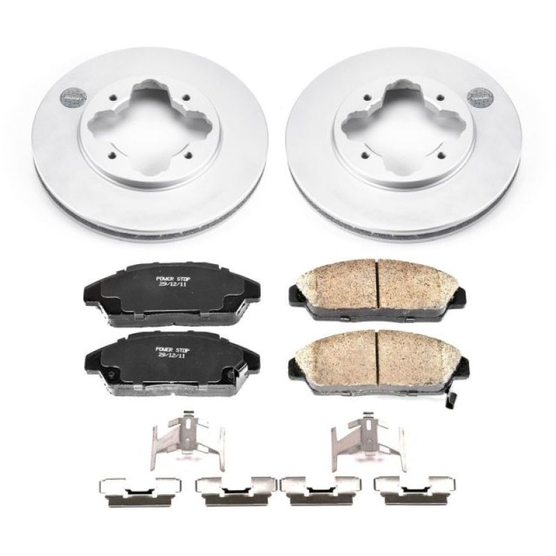 Power Stop 90-93 Honda Accord Front Z17 Evolution Geomet Coated Brake Kit