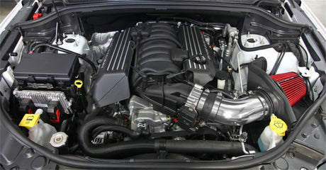 Kit d'admission d'air pour Jeep Grand Cherokee V8-6.4LF/I Spectre 12-18 - Poli avec filtre rouge