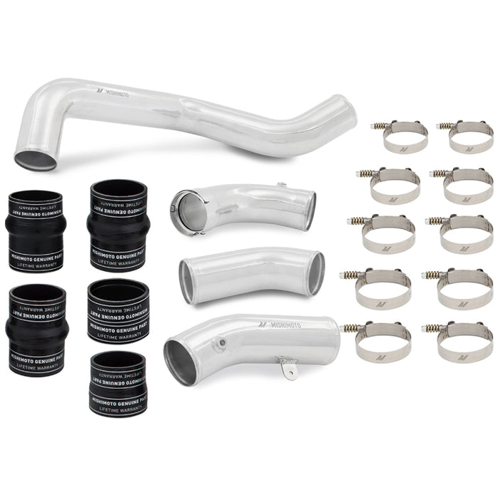 Kit de refroidisseur intermédiaire Duramax Mishimoto 17-19 GM L5P - Noir avec tuyaux polis