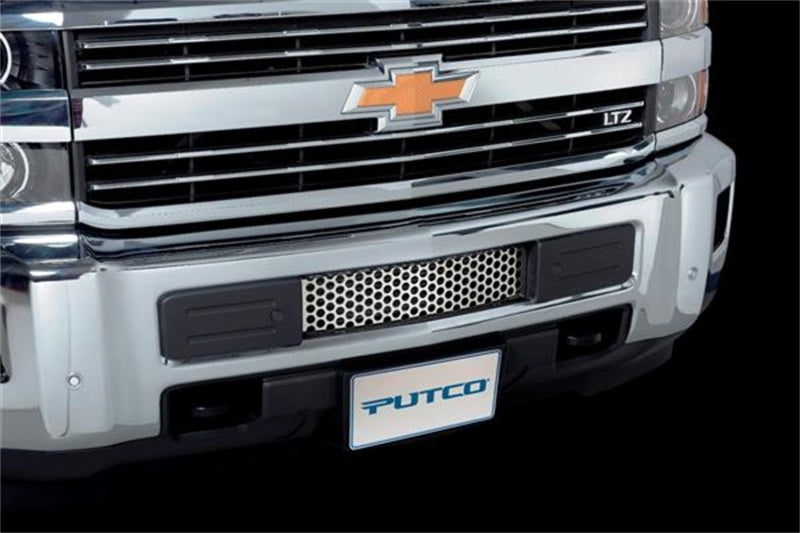 Putco 15-19 Chevy Silv HD - Grille de pare-chocs en acier inoxydable - Inserts de grille de pare-chocs à motif perforé
