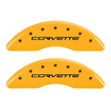 MGP 4 Caliper Covers Engraved Front & Rear C6/Corvette Yellow finish black ch