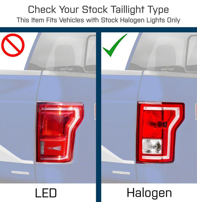 Feux arrière à LED Raxiom 15-17 Ford F-150 avec clignotants SEQL - Boîtier noir (lentille transparente)