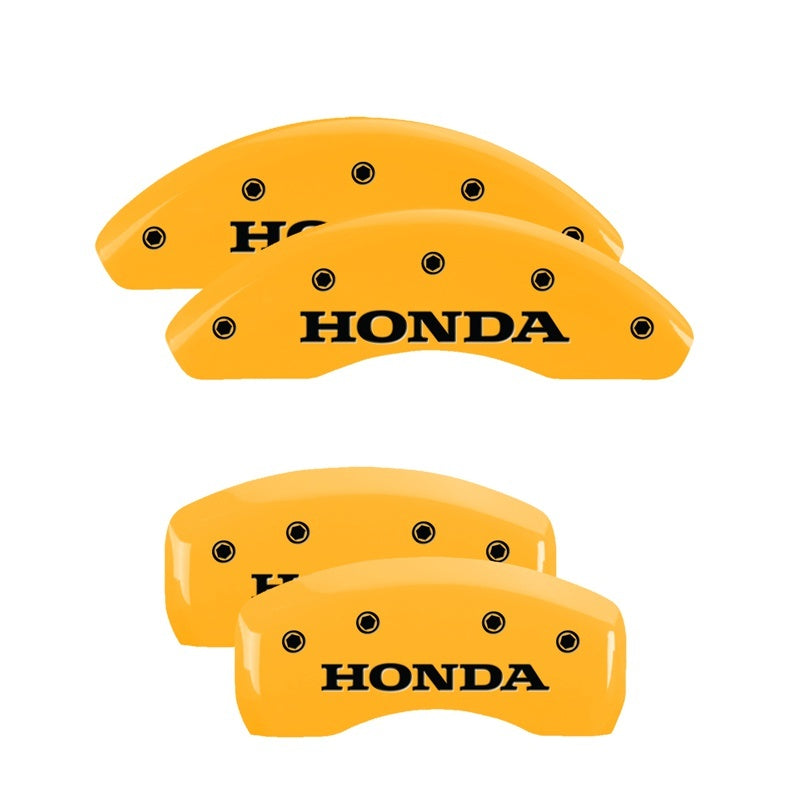 MGP 4 Caliper Covers Engraved Front Honda Rear H Logo Yellow Finish Black Char 2010 Honda CR-V