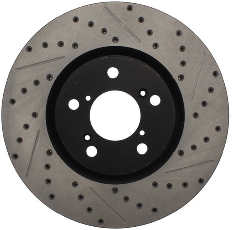 Rotor avant droit perforé et rainuré StopTech 07-08 Acura MDX SportStop
