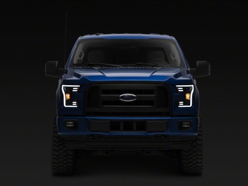 Phares de projecteur Raxiom 15-17 Ford F-150 G3 avec accent LED - Boîtier noir (lentille transparente)