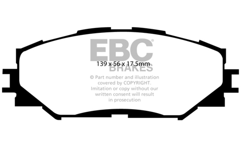 Plaquettes de frein avant EBC 06-08 Toyota RAV 4 2.4 Greenstuff