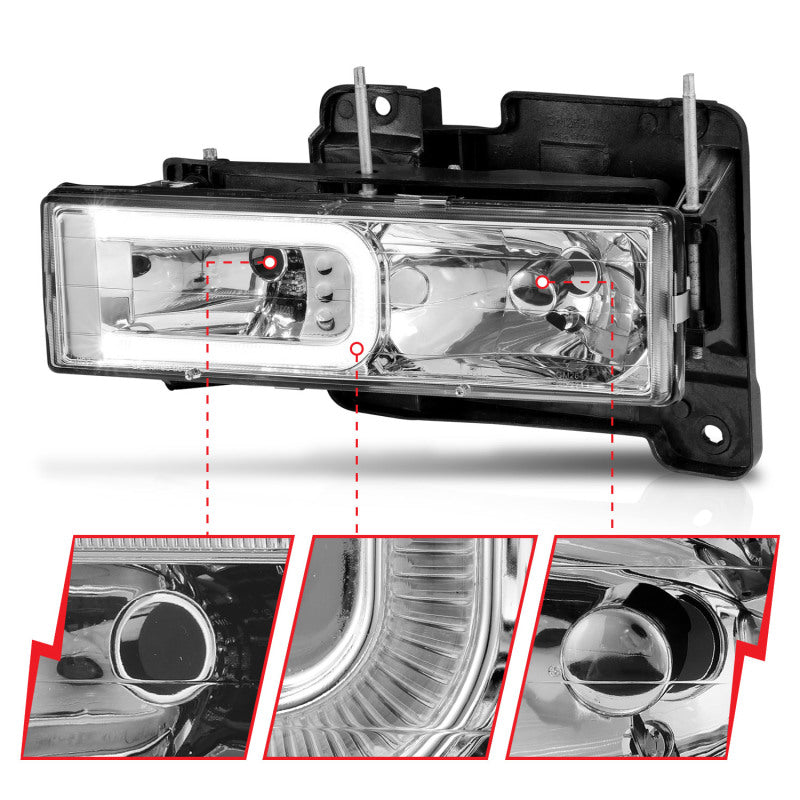 Phares en cristal ANZO 1999-2000 Cadillac Escalade