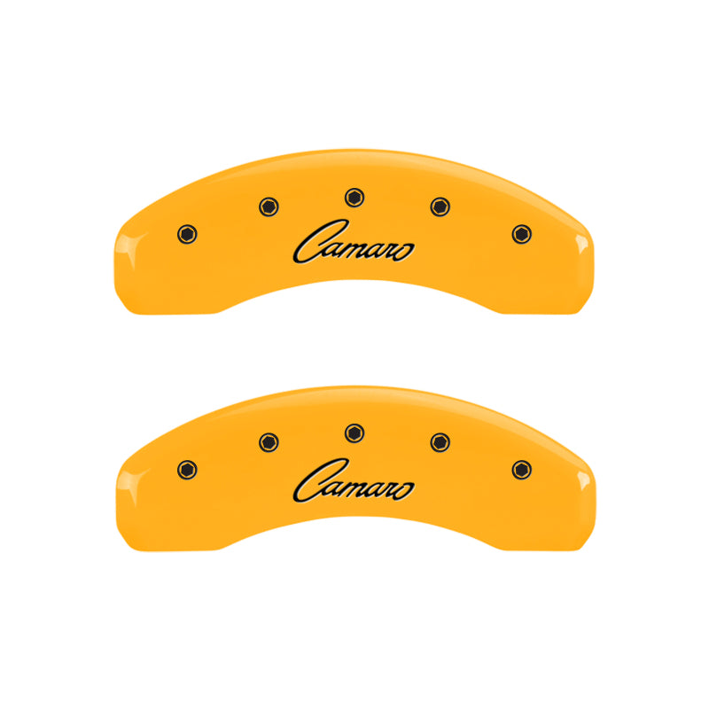Couvre-étriers MGP 4 gravés à l'avant Gen 5/Camaro gravés à l'arrière Gen 5/RS finition noire argent ch