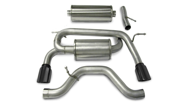 Corsa 06-08 Hummer H3 Cat-Back 3 pouces double arrière avec embouts simples Pro-Series noirs de 4 pouces