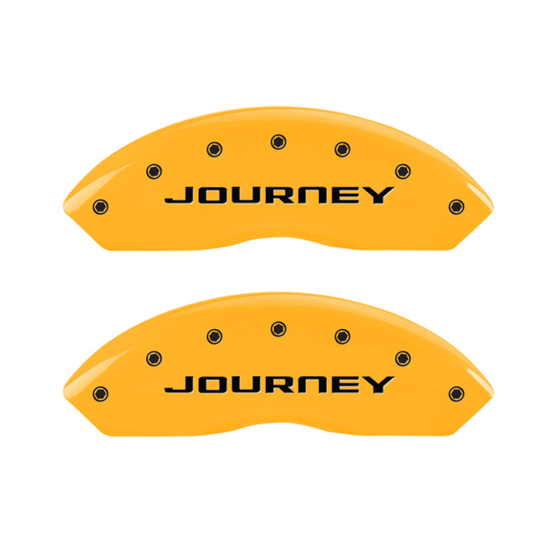 MGP 4 Caliper Covers Engraved Front & Rear With out stripes/Journey Yellow finish black ch